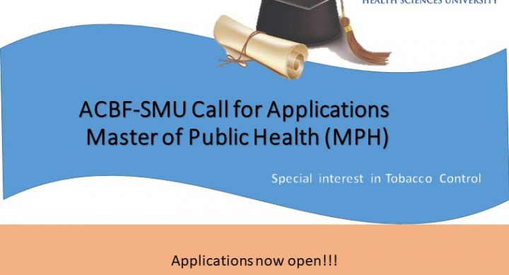 Call for Applications 2020 Academic Year: Master of Public Health (MPH) with Special Interest in Tobacco Control